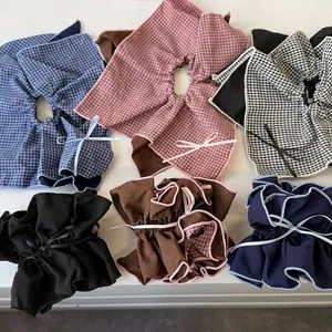 Academy Style Layered Bow Plaid Fabric Scrunchies Sweet Large Bowknot Hair Rope For Women Daily Hair Accessories Headwear