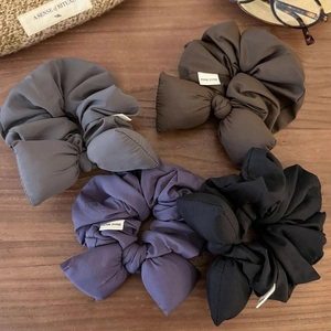 Chouchou à Gros Nœud de Style Coréen pour Femmes Attache-Cheveux en Tissu Bouffant Doux Mode Automne Hiver Fait à la Main