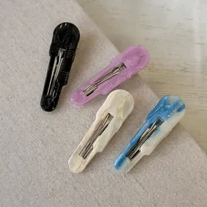 Fermaglio Per Capelli a Becco D'Anatra in Acetato Semplice Motivo Marmo Girls Scritta Forcina Versatile Clip Laterale Accessorio Capelli