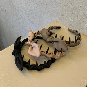 Serre-tête en Tissu à Nœud Papillon de Style Coréen pour Femmes Élégant Sommet Crânien Haut Fait à la Main Accessoires de Cheveux en Tissu