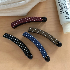 Elegant Acetate Polka Dot Banana Hair Clip For Women Korean Style High Ponytail Vertical Clip Hair Accessories