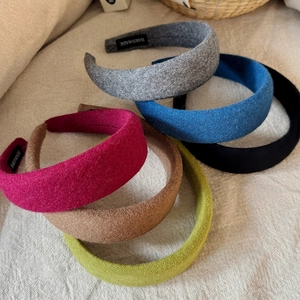 Handmade wool fabric headbands in various colors for an elegant autumn winter look