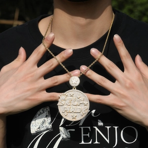Hip hop iced out Self Made pendant necklace with gold rope chain for men street fashion