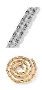 Détail du collier chaîne de vélo 5mm style hip hop serti de zircons étincelants