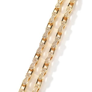 Détail du collier chaîne de vélo hip-hop 5mm doré avec pavé de diamants brillants