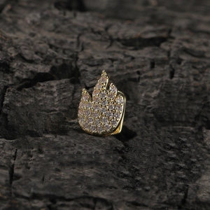 Hip hop vlam grillz accessoire met goudlaagje en fonkelende zirkonia steentjes