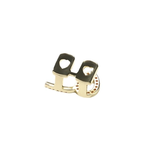 Iced out gold plated heart grillz with pink stones for hip hop jewelry accessories