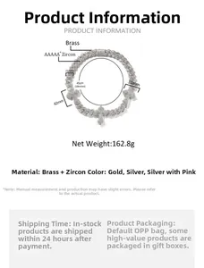 Detail view of iced-out Cuban link chain with triple cross pendants showing size specifications