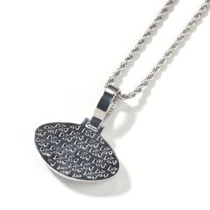 Collier avec pendentif oeil argenté hip hop et chaîne torsadée pour homme à la mode
