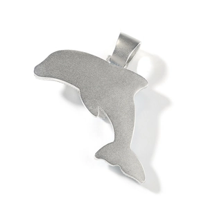 Kreative Delfin-Halskette in mattem Silber-Metall-Finish mit 5A-Zirkonia-Details