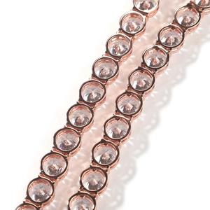 10mm einreihige Zirkonia-Tennis-Kette in Roségold-Beschichtung mit poliertem Finish