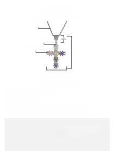 Details zum silbernen Kreuzanhänger mit Maßen 8.7x5.0cm und 5A-Zirkonia auf Kette