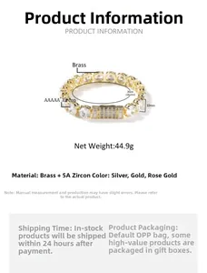 Vista dettagliata del bracciale tennis da 10mm con zirconi 5A e misure