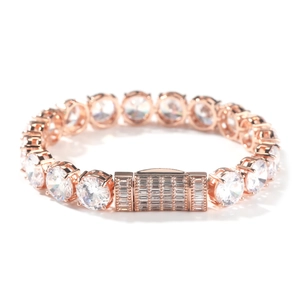 Bracciale tennis classico da 10mm in oro rosa con file di zirconi chiari e scintillanti