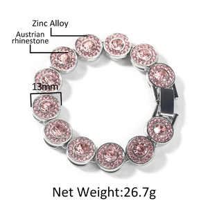 Armband mit rosa österreichischen Strasssteinen aus Zinklegierung im geometrischen Design