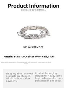Dettaglio di un bracciale a maglie ottagonali da 9 mm in rame con finitura argento e zirconi 3A