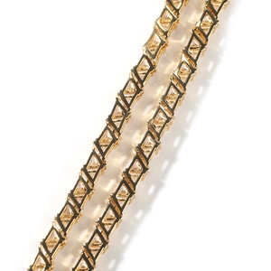 Collier tennis hip hop classique de 5mm avec zircons triangulaires plaqué or
