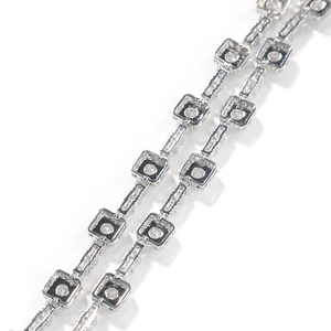 Exquisites silberfarbenes Schmuckset mit quadratischen Gliedern und gelben Kristallen