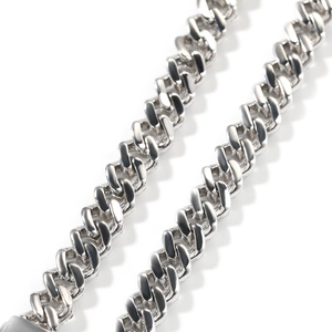 Poliertes 6mm Rauten-Panzerarmband aus Silber-Edelstahl für trendigen Hip-Hop-Stil