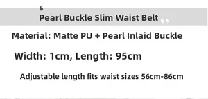 Guide des tailles de ceinture perlée pour femme, longueur 95cm, taille 56cm à 86cm