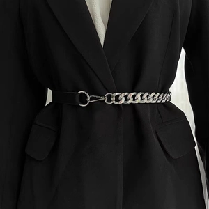 Ceinture de Taille en Chaîne Métal Mode Femme Style Rue Punk Élastique Extensible Ceinture de Robe Or Argent Ceinture Décorative