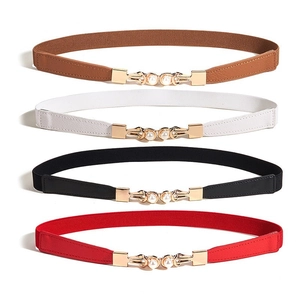Ceinture Corset Élastique pour Femmes Boucle Entrelacée en Fausse Künstliche Perle Ceinture de Taille Fine pour Robes Accessoires Élastiques Élégants