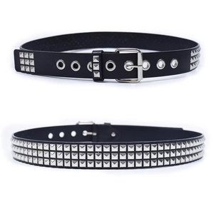 Punk Rock Nieten Gürtel Kunstleder Bund Pyramiden Nieten Totenkopf Schnalle Hip Hop Streetwear Herren Damen Accessoire