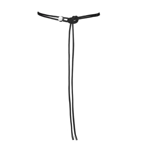 Collier ras du cou minimaliste noir à double cordon avec perle argentée polie