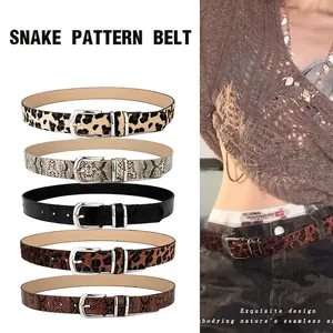 Damen Y2K Mode Gürtel Kunstleder Legierung Dornschließe Tier Leopard Schlangenmuster Punk Street Style Hüftgürtel Für Alltag