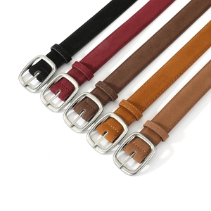 Women Vintage Faux Suede Belt Retro Distressed Alloy Pin Buckle Waistband For Jeans Casual Elegant Minimalism Decorative Belt