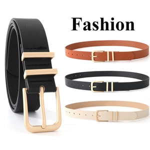 Damen Minimalistischer Kunstledergürtel Mit Goldener Metallschnalle Eleganter Schmaler Taillengurt Für Kleider Und Jeans