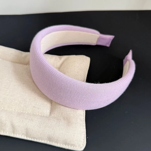 Chic lavender thick knitted headband for women in a minimalist Korean style fashion design