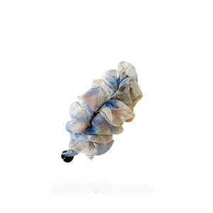 Eleganter hellblauer Organza-Haarclip mit Blumenmuster für Sommerfrisuren Damen