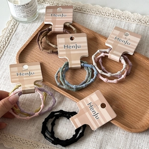 Lot de 5 chouchous élastiques nœud bambou pour queues de cheval coloris variés
