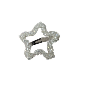 Elegant silver star hair clip with crystals for women, luxury minimalist jewelry style