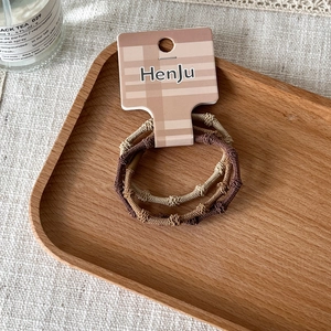 Lot de 3 élastiques à cheveux haute élasticité style bambou aux tons terre neutres