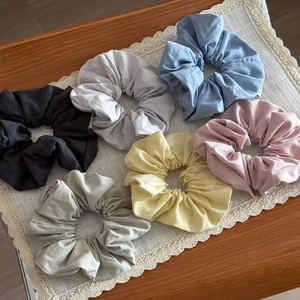 Korean Style Simple Pleated Ribbed Fabric Scrunchies For Women High Elastic Gentle Handmade Hair Accessories Scrunchie Hair Tie