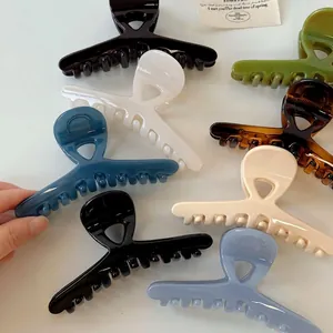 Élégante Grande Pince à Cheveux en Résine Brillante Épingle à Cheveux Vintage Française Pour Femmes Pince Requin Croisée Minimaliste Accessoires de Coiffure Quotidiens
