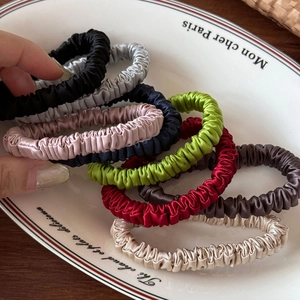 Handmade Silk Scrunchies High Elastic Solid Color Hair Ties Elegant Silk Hair Rings For Women Fashion Hair Accessories