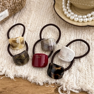 Minimalist Acetate Marble Pattern Hair Tie High Elasticity Durable France Handmade Style Hair Accessories For Women Girls