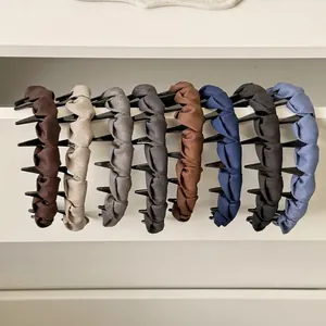 High-End Fabric Satin Wrapped Braided Headband With Non-Slip Teeth Korean Fashion Sweet Hair Band For Women Daily Accessories