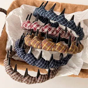 Cerchietto in Plastica a Scacchi Con Denti Antiscivolo Stile Coreano Cerchietto per Capelli Alla Moda Accessori per Capelli Donna