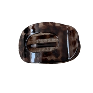 Pince à cheveux vintage motif léopard en écaille de tortue foncée pour femmes