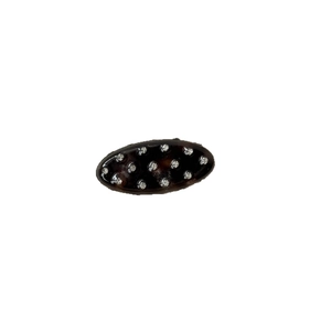 Barrette ovale élégante en acétate avec strass blancs et finition écaille de tortue