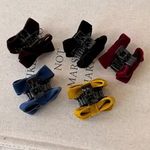 Retro Samt Schleife Haarklammer Feenstil Süß Elegant Haarschmuck Für Damen Tägliche Party Styling Kopfschmuck