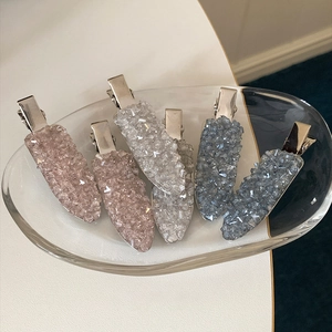 Shiny Rhinestone Hair Clips Alloy Crystal Duckbill Hairpins Elegant Korean Style Hair Accessories For Women Daily Decoration