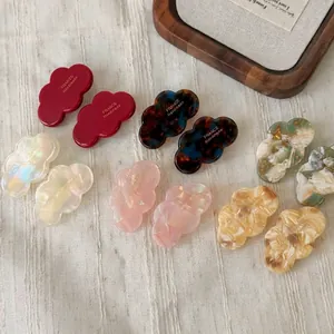 Acetate cloud hair clips in multiple colors with gold France Handmade lettering