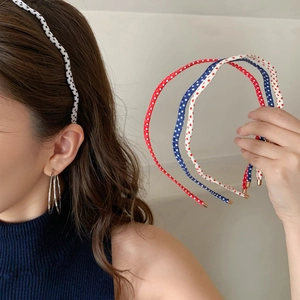 Serre-tête Ondulé à Pois de Style Coréen pour Femmes Doux Bandeau Mince Enveloppé de Tissu Accessoires Cheveux Mode
