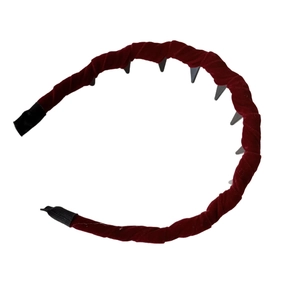 Elegant wine red velvet twisted headband with inner teeth for secure hair styling