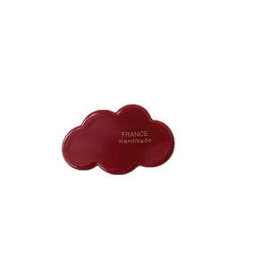 Elegant burgundy acetate cloud hair clip with gold France Handmade lettering